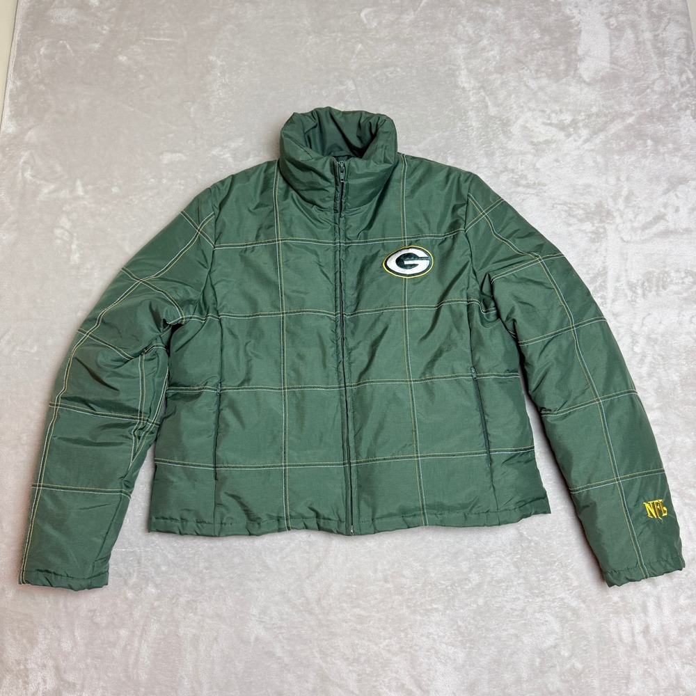 VTG NFL Green Bay GIII For Her Packers Down Puffer Jacket Womens XL Green 00s